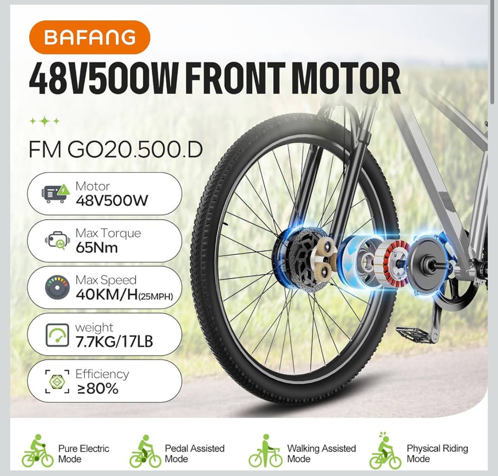 BAFANG Ebike Conversion Kit 48V500W Front Hub Motor Kit with Display