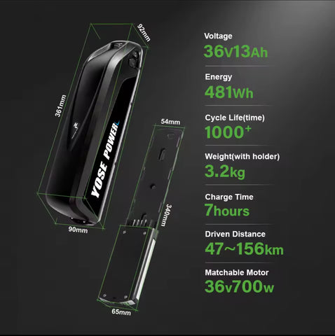 36v 13 ah ebike Battery