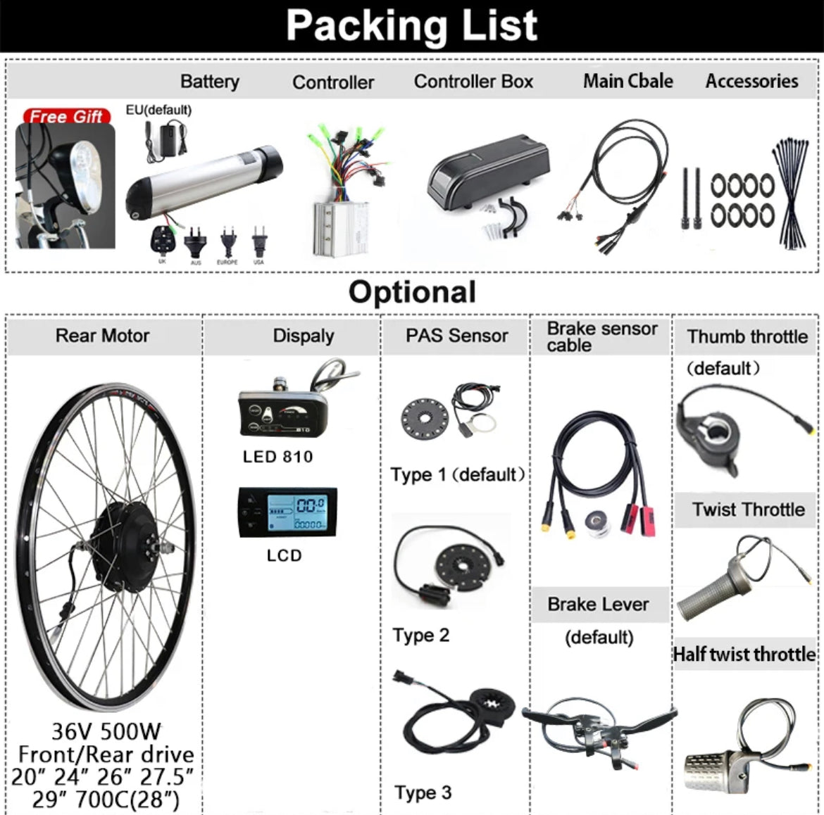36v 500watt front hub motor kit – Bronko Bikes 36v 500watt front hub motor kit – Bronko Bikes